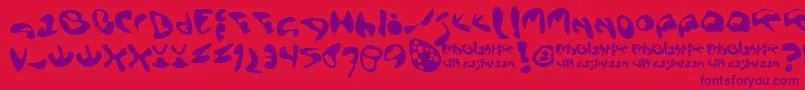 Ectoblaster Font – Purple Fonts on Red Background