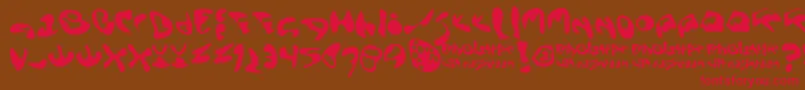 Ectoblaster-Schriftart – Rote Schriften auf braunem Hintergrund