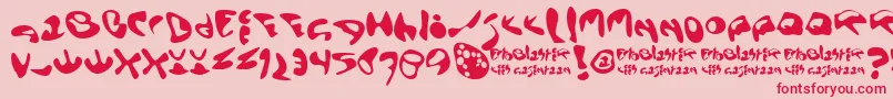 フォントEctoblaster – ピンクの背景に赤い文字