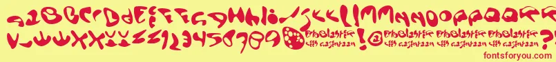 Ectoblaster Font – Red Fonts on Yellow Background