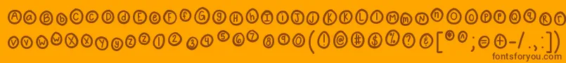 Шрифт Kbpopthebubbly – коричневые шрифты на оранжевом фоне
