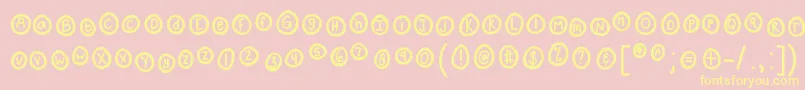 Kbpopthebubbly Font – Yellow Fonts on Pink Background