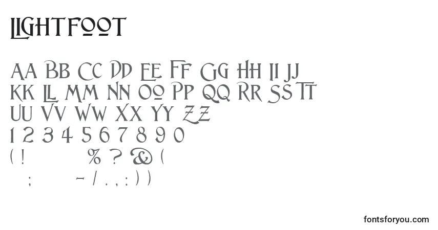 Fuente Lightfoot - alfabeto, números, caracteres especiales
