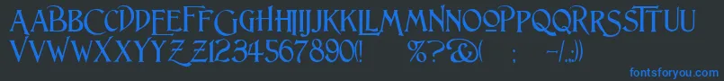 Lightfoot Font – Blue Fonts on Black Background