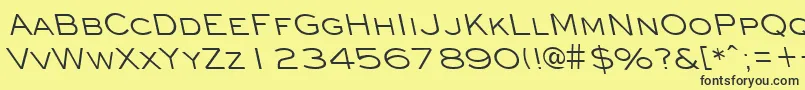 Шрифт EyechartbackslantRegular – чёрные шрифты на жёлтом фоне