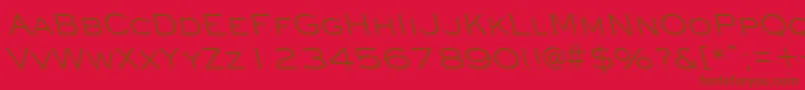 Fonte EyechartbackslantRegular – fontes marrons em um fundo vermelho