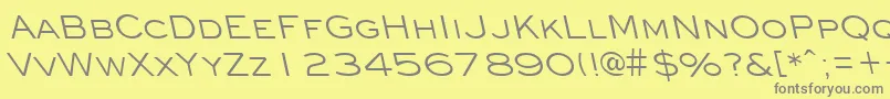 EyechartbackslantRegular-Schriftart – Graue Schriften auf gelbem Hintergrund