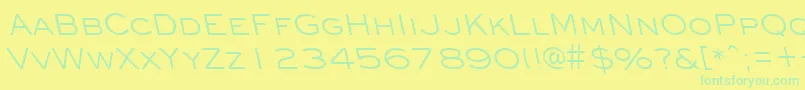 EyechartbackslantRegular-Schriftart – Grüne Schriften auf gelbem Hintergrund