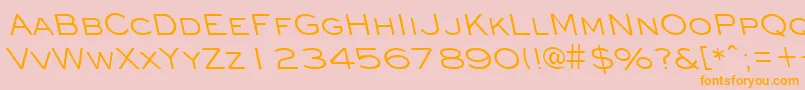 Więcej informacji o czcionce EyechartbackslantRegular Czcionka EyechartbackslantRegular – pomarańczowe czcionki na różowym tle