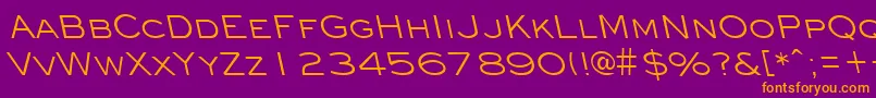 Fonte EyechartbackslantRegular – fontes laranjas em um fundo violeta
