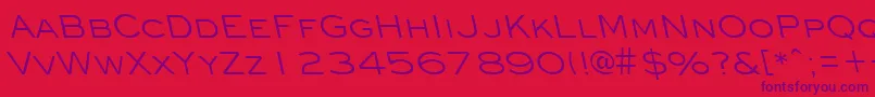 EyechartbackslantRegular Font – Purple Fonts on Red Background