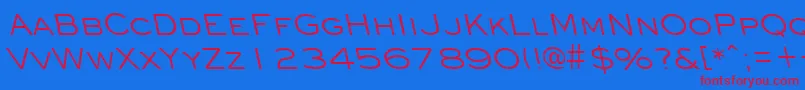 EyechartbackslantRegular Font – Red Fonts on Blue Background