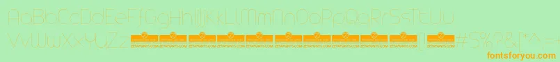 AristaProHairlineTrial Font – Orange Fonts on Green Background