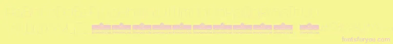 AristaProHairlineTrial-fontti – vaaleanpunaiset fontit keltaisella taustalla
