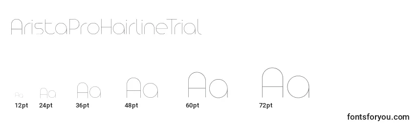AristaProHairlineTrial Font Sizes