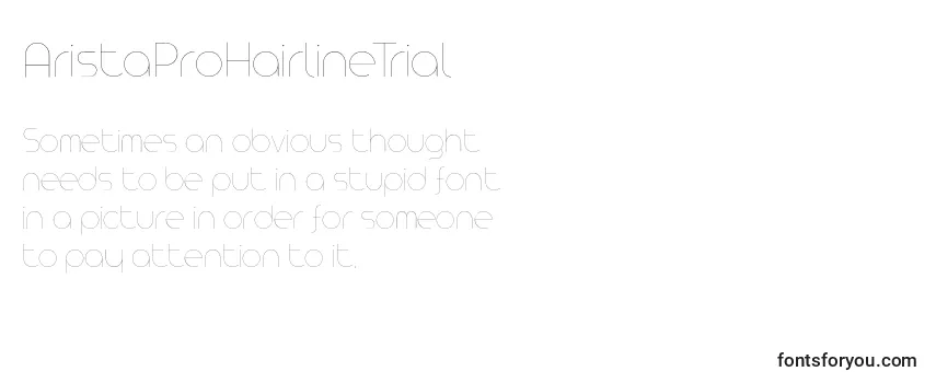 Review of the AristaProHairlineTrial Font