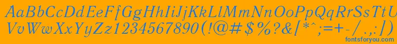QuantantiquacItalic Font – Blue Fonts on Orange Background
