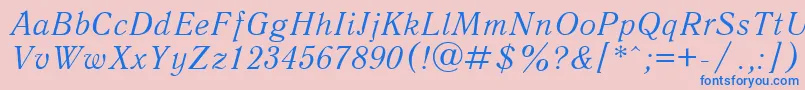 QuantantiquacItalic Font – Blue Fonts on Pink Background