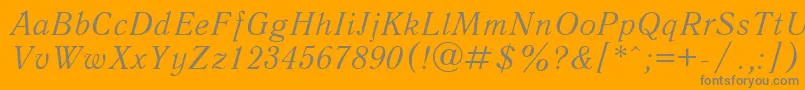 More about QuantantiquacItalic Font QuantantiquacItalic Font – Gray Fonts on Orange Background