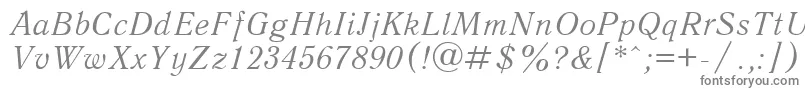 QuantantiquacItalic-Schriftart – Graue Schriften auf weißem Hintergrund