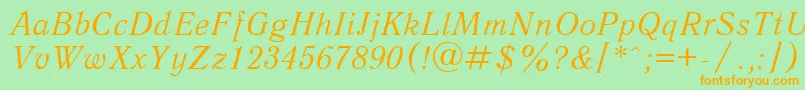 QuantantiquacItalic Font – Orange Fonts on Green Background