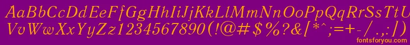 QuantantiquacItalic Font – Orange Fonts on Purple Background