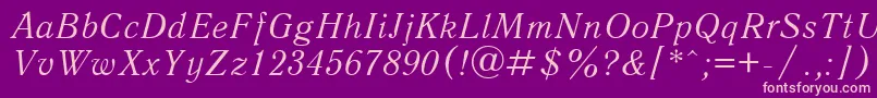 QuantantiquacItalic Font – Pink Fonts on Purple Background