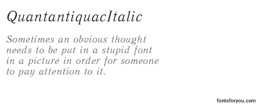 Review of the QuantantiquacItalic Font