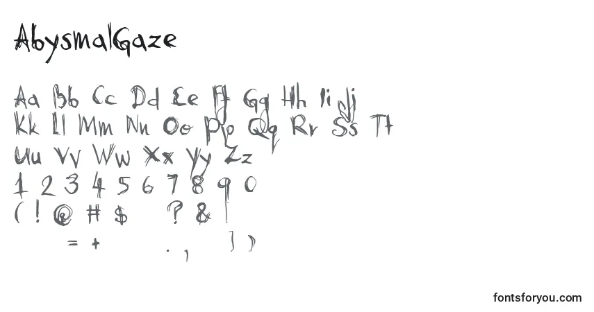 Шрифт AbysmalGaze – алфавит, цифры, специальные символы