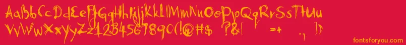 AbysmalGaze Font – Orange Fonts on Red Background