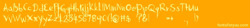 Czcionka AbysmalGaze – żółte czcionki na pomarańczowym tle