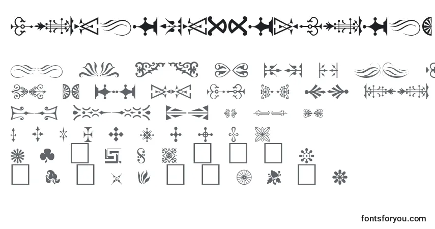 Schriftart OrnamentTmNormal – Alphabet, Zahlen, spezielle Symbole