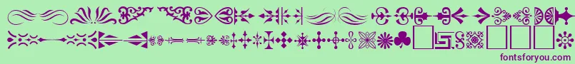 OrnamentTmNormal Font – Purple Fonts on Green Background