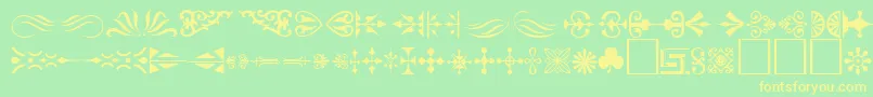 OrnamentTmNormal Font – Yellow Fonts on Green Background