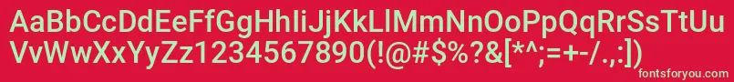 フォントRighthandlukecond – 赤い背景に緑の文字