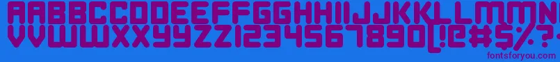 HappyBomb Font – Purple Fonts on Blue Background