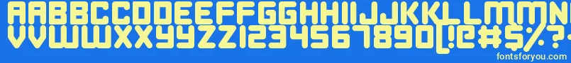 HappyBomb Font – Yellow Fonts on Blue Background