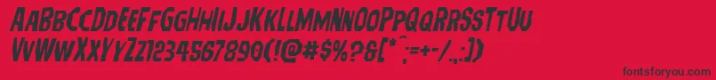 Hitchblockexpandital Font – Black Fonts on Red Background