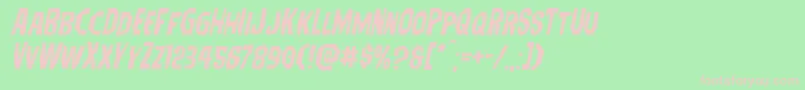 Hitchblockexpandital Font – Pink Fonts on Green Background