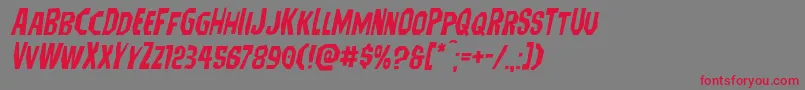 Hitchblockexpandital Font – Red Fonts on Gray Background
