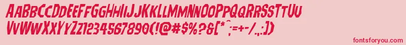 Hitchblockexpandital Font – Red Fonts on Pink Background