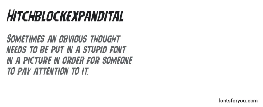 Review of the Hitchblockexpandital Font