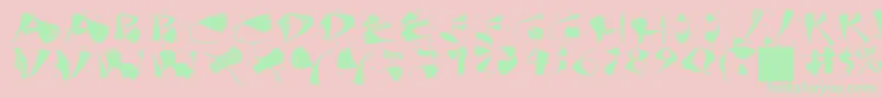 Anarchocaps Font – Green Fonts on Pink Background