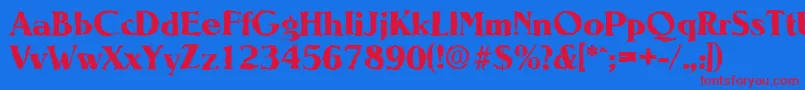 NevadarandomXboldRegular Font – Red Fonts on Blue Background