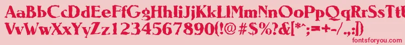 NevadarandomXboldRegular-Schriftart – Rote Schriften auf rosa Hintergrund