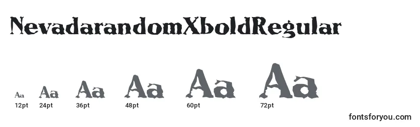 NevadarandomXboldRegular-fontin koot