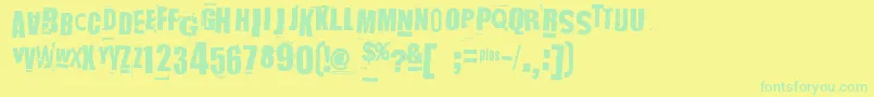 Nastymsg2 Font – Green Fonts on Yellow Background