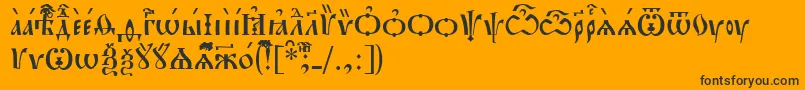 Шрифт PochaevskIeucs – чёрные шрифты на оранжевом фоне