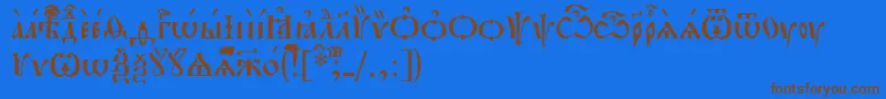 Шрифт PochaevskIeucs – коричневые шрифты на синем фоне