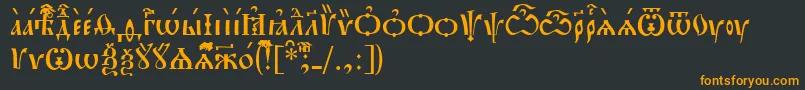 フォントPochaevskIeucs – 黒い背景にオレンジの文字